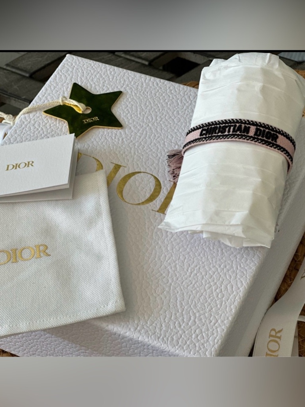Authentic Dior Light Pink Rope Bracelet